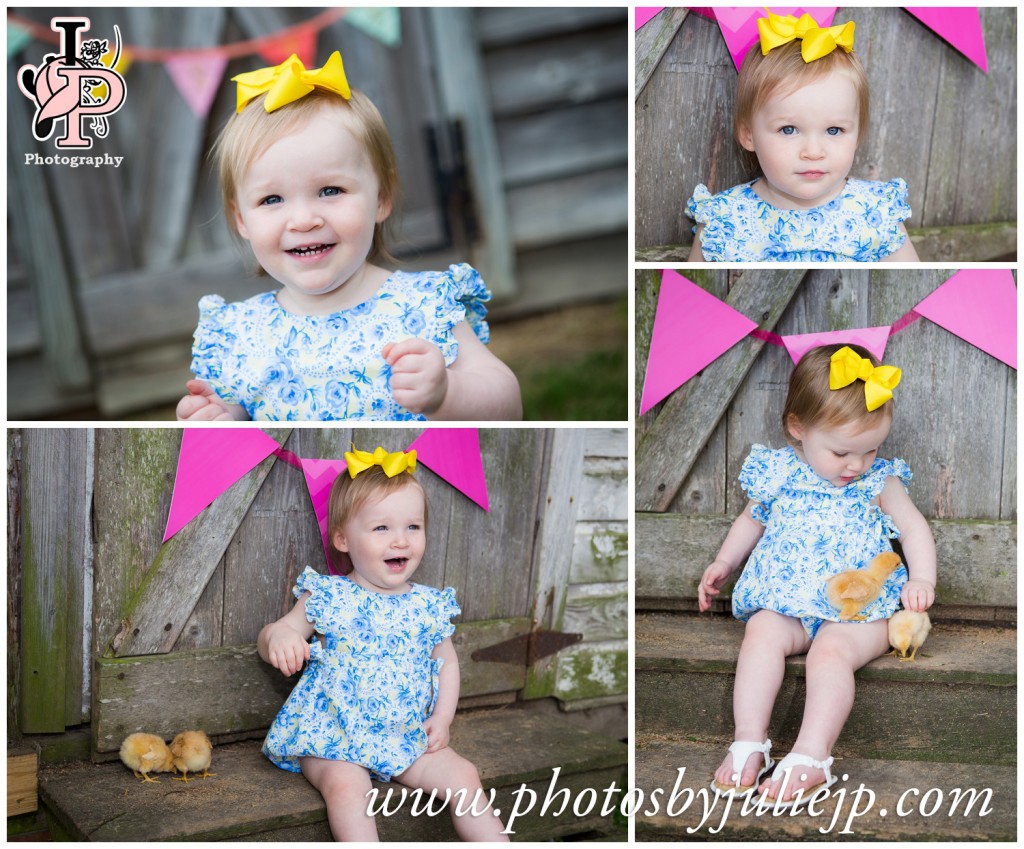 Little Girl Portrait with Baby Chicks