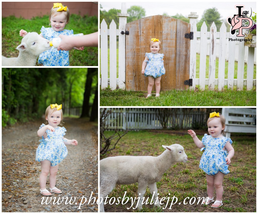 Girl Portrait with Baby Lamb