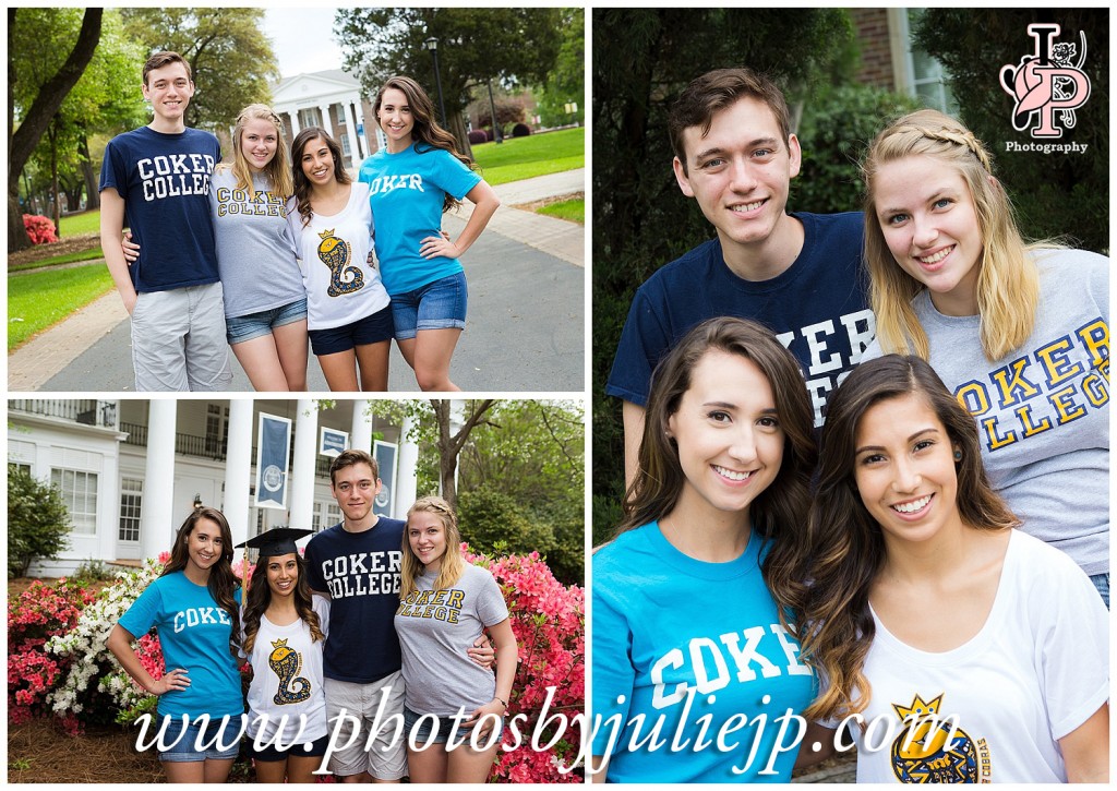 College Girl Senior Portrait with Friends