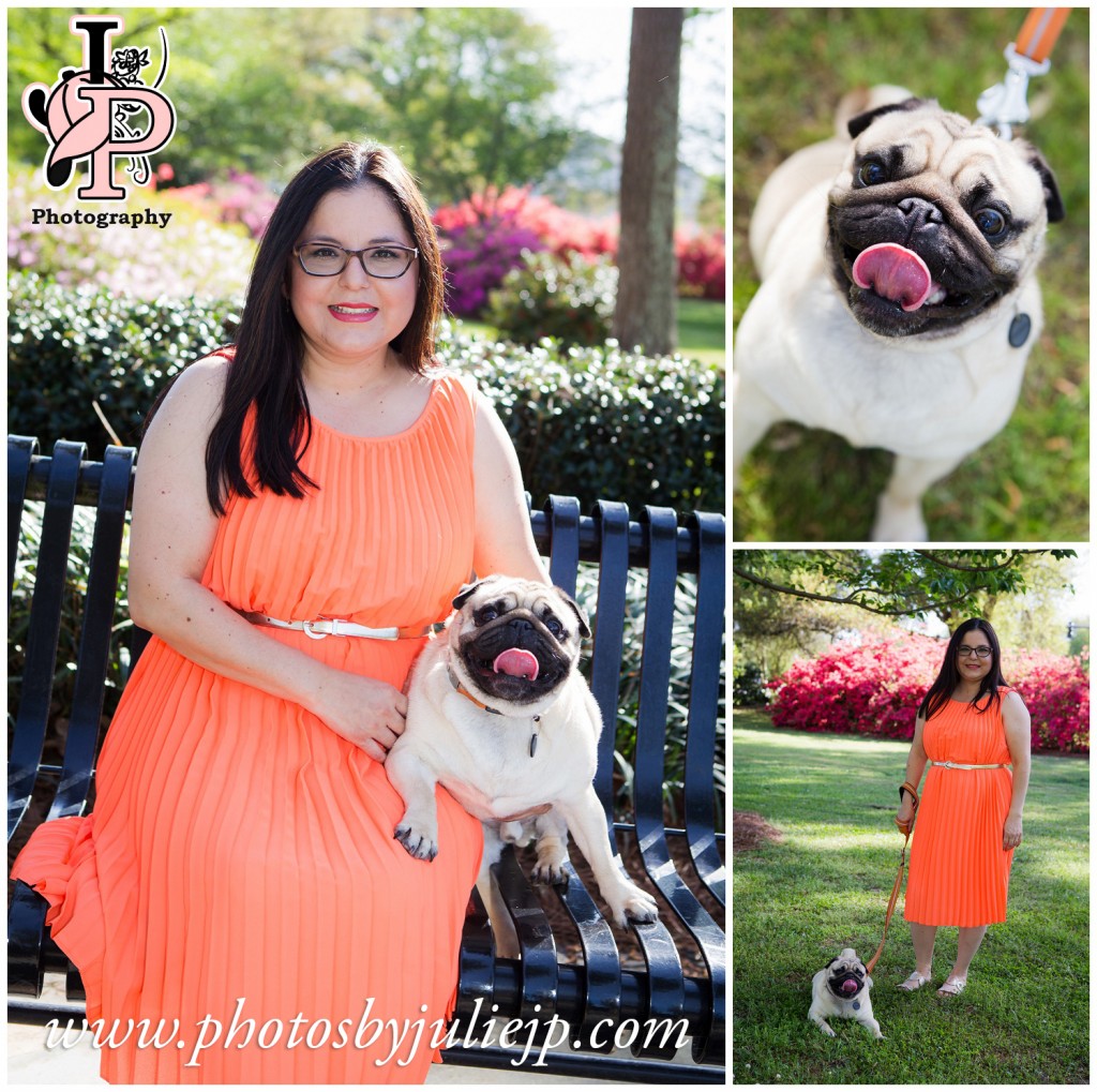 Woman and Pug Portrait in Hampton Park