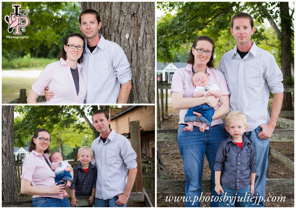 family portrait near barn