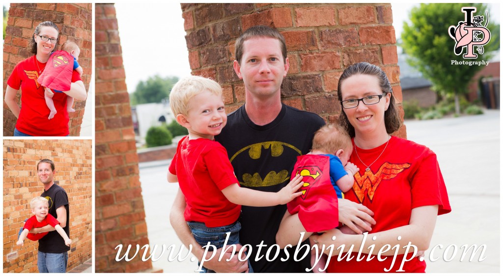 superhero family portrait