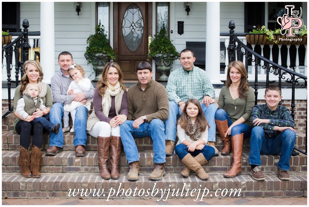 family portrait on steps