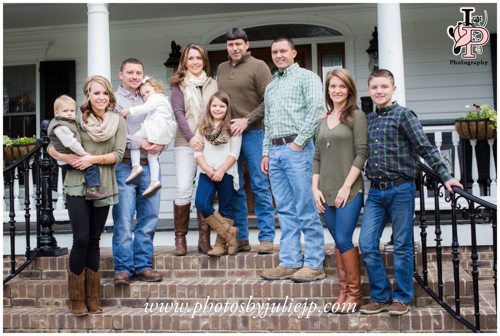 family portrait on steps