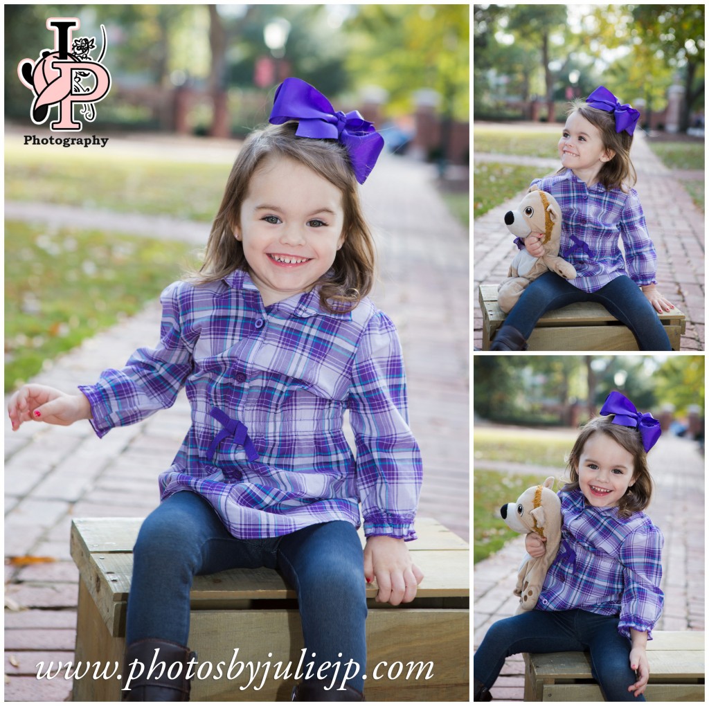 little girl dressed in purple