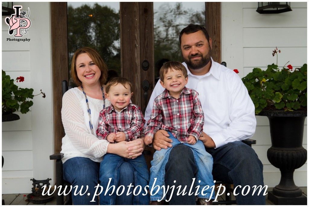 Family portrait on porch