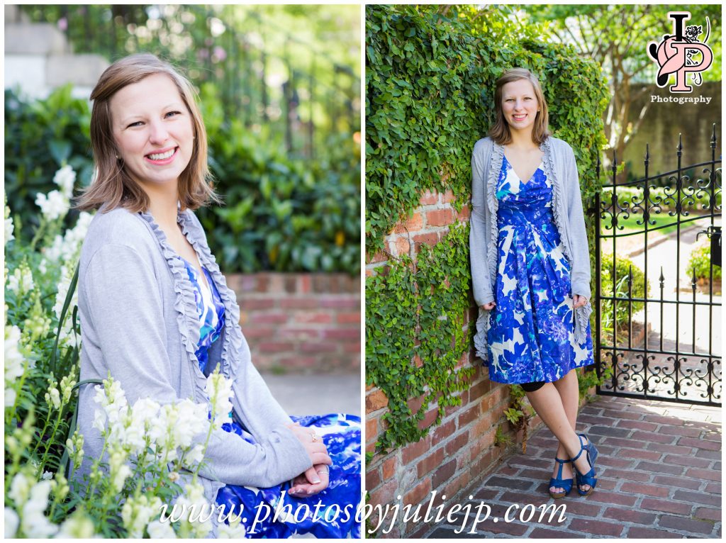 College Senior Portrait in front of brick and ivy